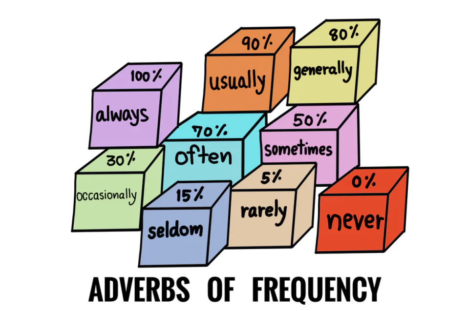 Trạng từ chỉ tần suất (Adverbs of frequency): Cách dùng & bài tập